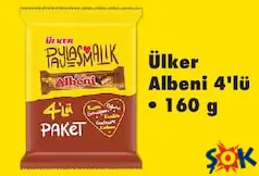 ÜLKER ALBENİ 4'LÜ ÇİKOLATA 160 G